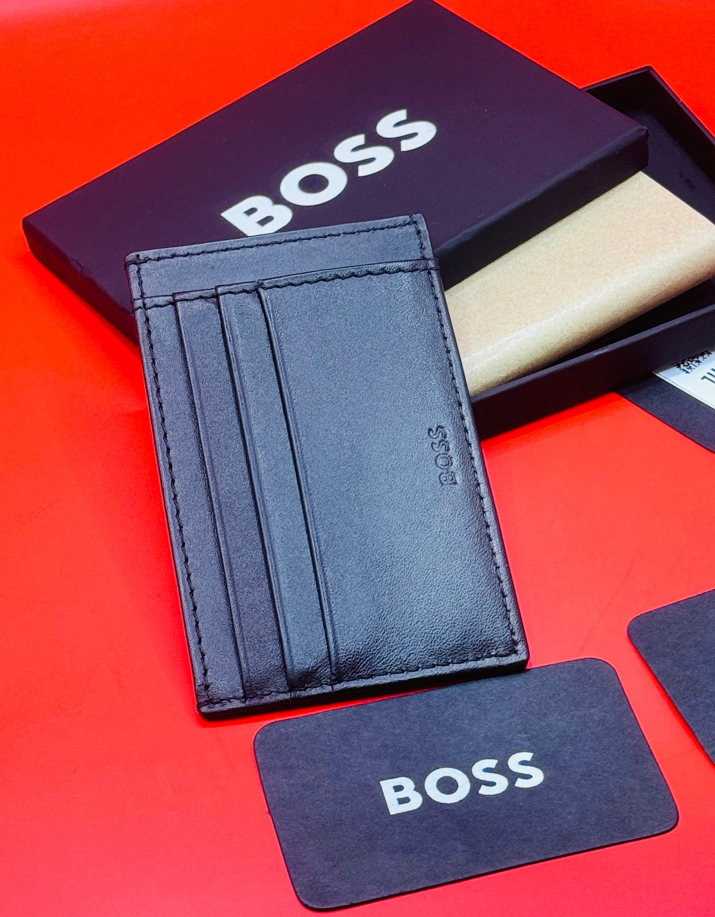 ANILKINE LEATHER CARD HOLDER WITH EMBOSSED LOGO